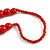 Red Wood and Ceramic Bead Cotton Cord Necklace - 70cm Long - view 6