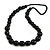 Black Wood and Ceramic Bead Cotton Cord Necklace - 70cm Long - view 3