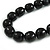 Black Wood and Ceramic Bead Cotton Cord Necklace - 70cm Long - view 4
