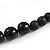 Black Wood and Ceramic Bead Cotton Cord Necklace - 70cm Long - view 5
