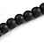 Black Wood and Ceramic Bead Cotton Cord Necklace - 70cm Long - view 6