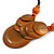 Statement Orange Wood Bead Pendant with Black Cotton Cords - 46cm L - view 5