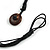 Statement Orange Wood Bead Pendant with Black Cotton Cords - 46cm L - view 6