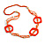 Long Multi-strand Orange Ceramic/ Wooden Bead, Acrylic Ring Necklace - 90cm L - view 3