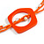 Long Multi-strand Orange Ceramic/ Wooden Bead, Acrylic Ring Necklace - 90cm L - view 5