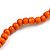 Long Multi-strand Orange Ceramic/ Wooden Bead, Acrylic Ring Necklace - 90cm L - view 7