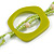 Long Multi-strand Lime Green Ceramic/ Wooden Bead, Acrylic Ring Necklace - 90cm L - view 4