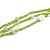 Long Multi-strand Lime Green Ceramic/ Wooden Bead, Acrylic Ring Necklace - 90cm L - view 5