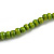 Long Multi-strand Lime Green Ceramic/ Wooden Bead, Acrylic Ring Necklace - 90cm L - view 7