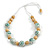 Stylish Wood Beaded Necklace with White Cotton Cords (White/ Natural) - 70cm Long - view 3