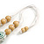 Stylish Wood Beaded Necklace with White Cotton Cords (White/ Natural) - 70cm Long - view 5