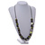 Green/ Brown Wood Bead Black Cotton Cord Necklace - 90cm Long - view 2