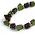 Green/ Brown Wood Bead Black Cotton Cord Necklace - 90cm Long - view 4
