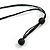 Green/ Brown Wood Bead Black Cotton Cord Necklace - 90cm Long - view 6