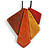 Red/ Brown/ Yellow/ Orange Geometric Wood Pendant with Black Waxed Cotton Cord - 84cm Long/ 10cm Pendant - view 1
