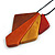 Red/ Brown/ Yellow/ Orange Geometric Wood Pendant with Black Waxed Cotton Cord - 84cm Long/ 10cm Pendant - view 4
