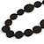Worn Effect Black Wood Button Bead Necklace with Waxed Cotton Cord - Adjustable - 84cm Long - view 8