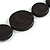 Worn Effect Black Wood Button Bead Necklace with Waxed Cotton Cord - Adjustable - 84cm Long - view 4