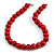 Chunky Red Wood Bead Necklace - 60cm L - view 5