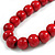 Chunky Red Wood Bead Necklace - 60cm L - view 4