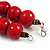 Chunky Red Wood Bead Necklace - 60cm L - view 3