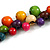 Long Multicoloured Cluster Wood Beaded Necklace - 82cm Long - view 5