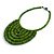 Statement Lime Green Wood Bead Bib Necklace - 44cm Long/ 10cm Drop - view 5