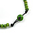 Statement Lime Green Wood Bead Bib Necklace - 44cm Long/ 10cm Drop - view 7