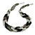 Unique Braided Glass Bead Necklace In Black/ Taupe/ Transparent - 52cm Long - view 3