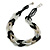 Unique Braided Glass Bead Necklace In Black/ White/ Transparent - 52cm Long - view 3