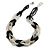 Unique Braided Glass Bead Necklace In Black/ White/ Transparent - 52cm Long - view 4