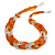 Unique Braided Glass Bead Necklace In Orange/ Transparent - 52cm Long - view 3