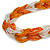 Unique Braided Glass Bead Necklace In Orange/ Transparent - 52cm Long - view 4