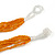 Unique Braided Glass Bead Necklace In Orange/ Transparent - 52cm Long - view 6