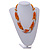 Unique Braided Glass Bead Necklace In Orange/ Transparent - 52cm Long - view 2