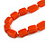 Orange Square Ceramic Bead Cotton Cord Necklace - 90cm Long - view 4