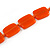 Orange Square Ceramic Bead Cotton Cord Necklace - 90cm Long - view 5
