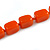 Orange Square Ceramic Bead Cotton Cord Necklace - 90cm Long - view 6