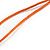 Orange Square Ceramic Bead Cotton Cord Necklace - 90cm Long - view 7
