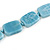 Light Blue Square Ceramic Bead Cotton Cord Necklace - 90cm Long - view 7