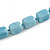Light Blue Square Ceramic Bead Cotton Cord Necklace - 90cm Long - view 8