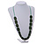 Dark Green Square Ceramic Bead Cotton Cord Necklace - 90cm Long - view 2