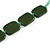 Dark Green Square Ceramic Bead Cotton Cord Necklace - 90cm Long - view 5
