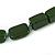 Dark Green Square Ceramic Bead Cotton Cord Necklace - 90cm Long - view 6