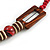 Trendy Wood, Acrylic Bead Geometric Chunky Necklace (Red/ Brown) - 70cm L - view 5