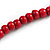 Trendy Wood, Acrylic Bead Geometric Chunky Necklace (Red/ Brown) - 70cm L - view 6