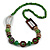 Trendy Wood, Acrylic Bead Geometric Chunky Necklace (Green/ Brown) - 70cm L - view 8
