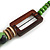 Trendy Wood, Acrylic Bead Geometric Chunky Necklace (Green/ Brown) - 70cm L - view 5