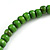 Trendy Wood, Acrylic Bead Geometric Chunky Necklace (Green/ Brown) - 70cm L - view 6