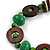 Trendy Wood, Acrylic Bead Geometric Chunky Necklace (Green/ Brown) - 70cm L - view 7